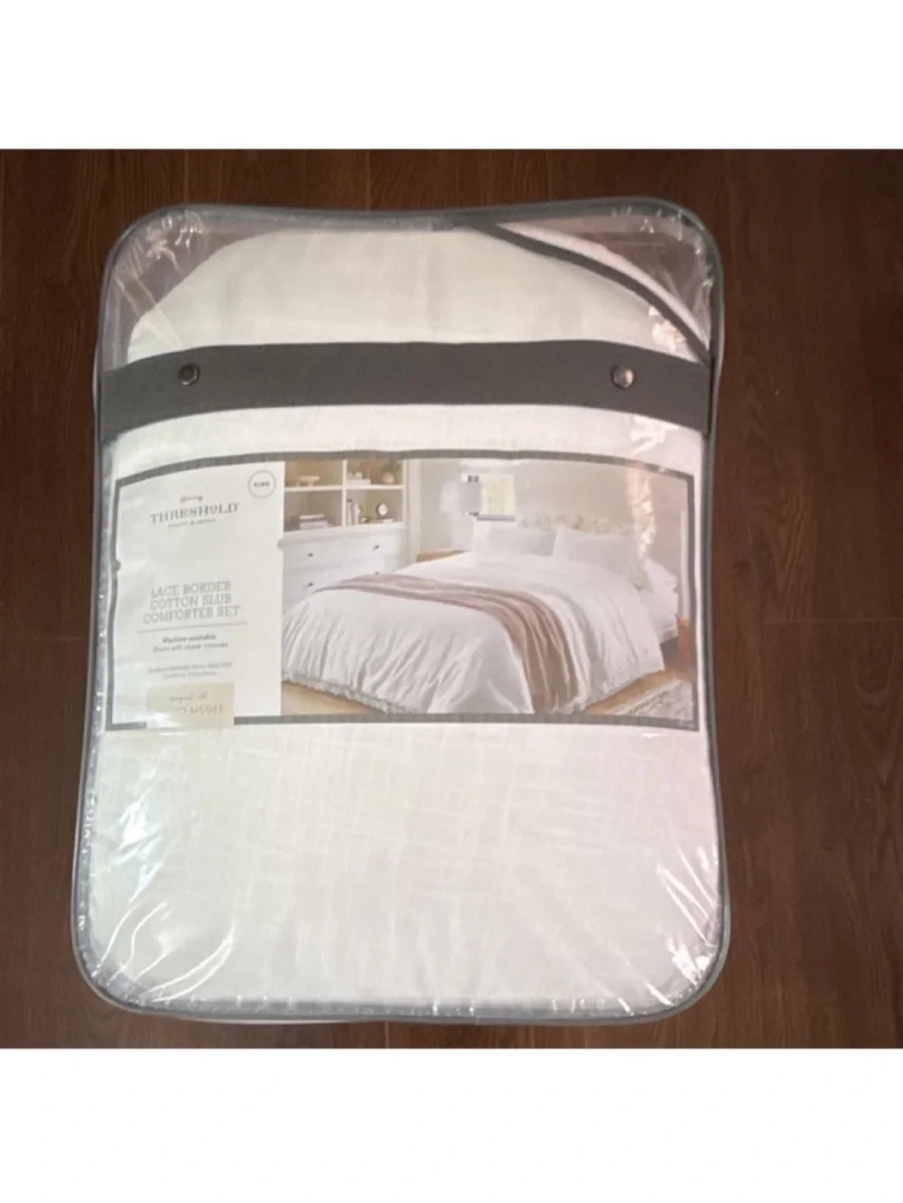 Studio McGee King 3-Piece Cotton Slub and Shams White Lace-Trim Comforter Set